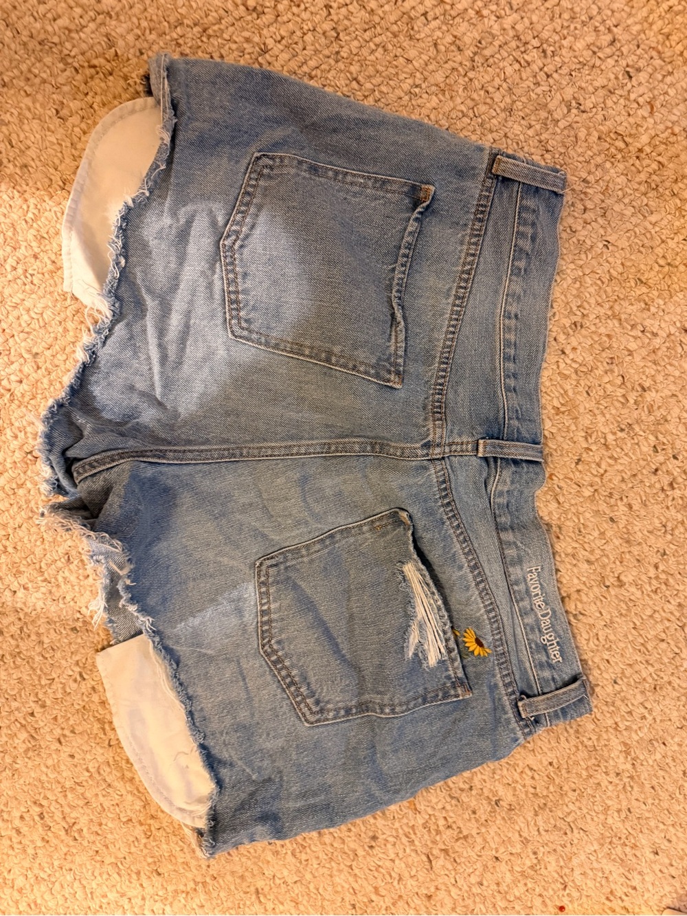 Favorite Daughter Light Blue Distressed Denim Shorts - Picture 4 of 6